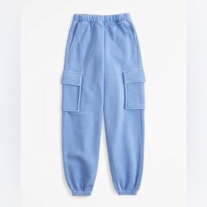 SET Abercrombie & Fitch cargo sweatpants S and matching hoodie blue
